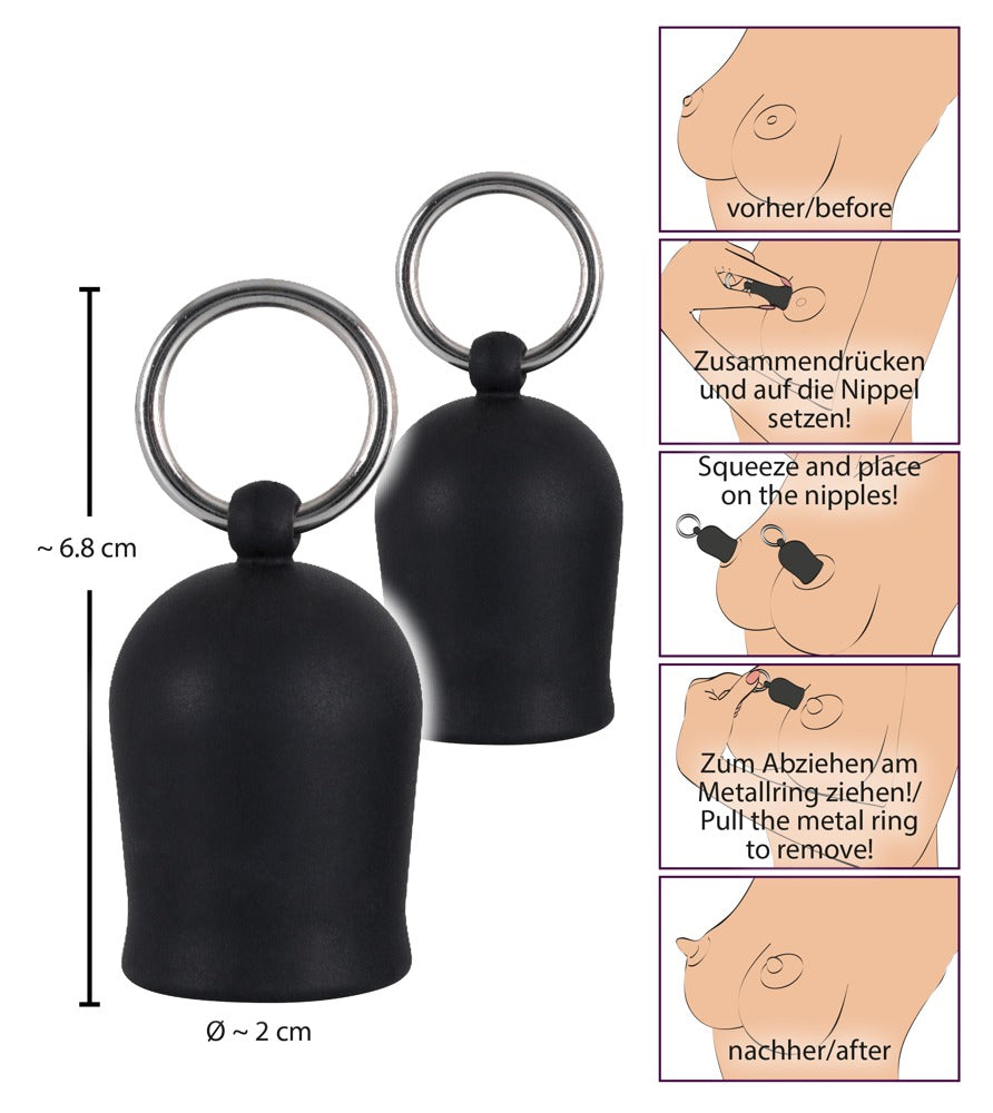 Black Velvets - Nippel Sauger mit Metallring