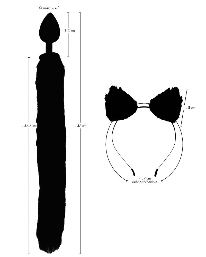 Bad Kitty - Analplug mit Katzenschwanz & Ohren