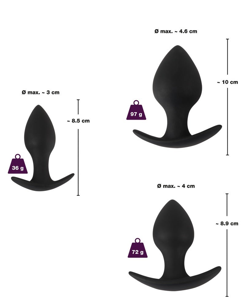 Black Velvets - Analplug-Set für Einsteiger