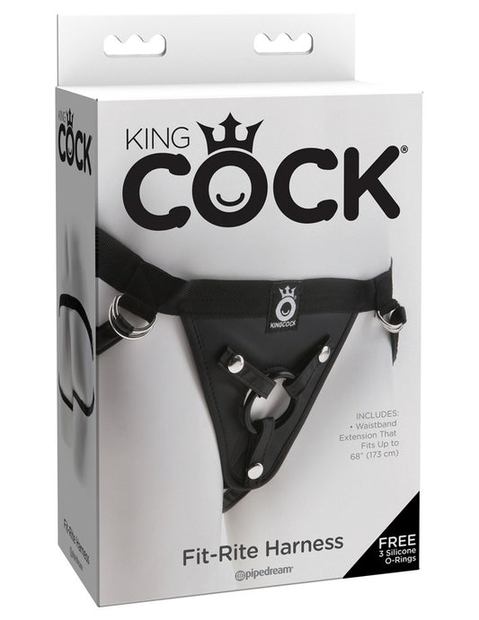 King Cock - Fit-Rite - Harness mit 3 versch. Ringen