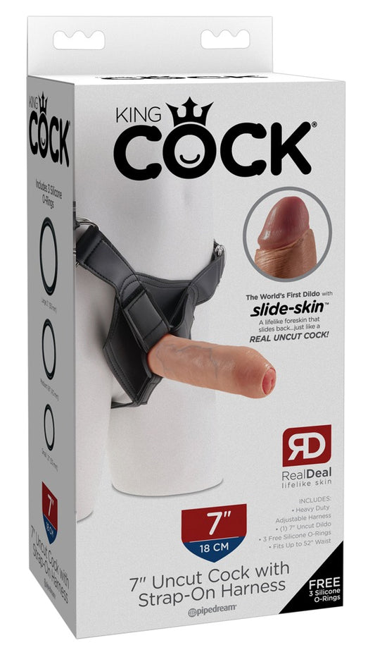 King Cock - Uncut - Unbeschnittener Dildo-Penis