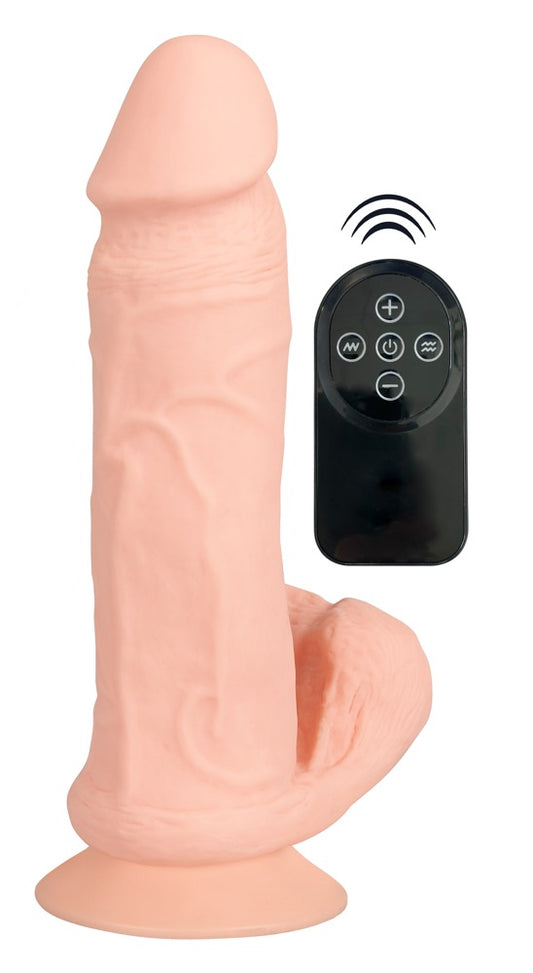 Nature Skin - Biegsamer Vibrationsdildo mit Eiern