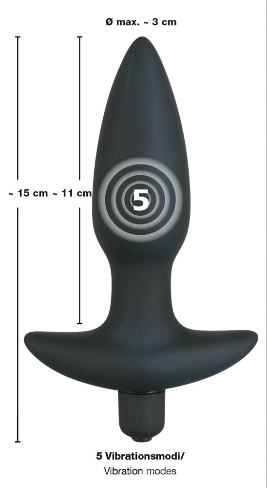 Black Velvets - Analplug - Vibrationsplug mit Rückholgriff