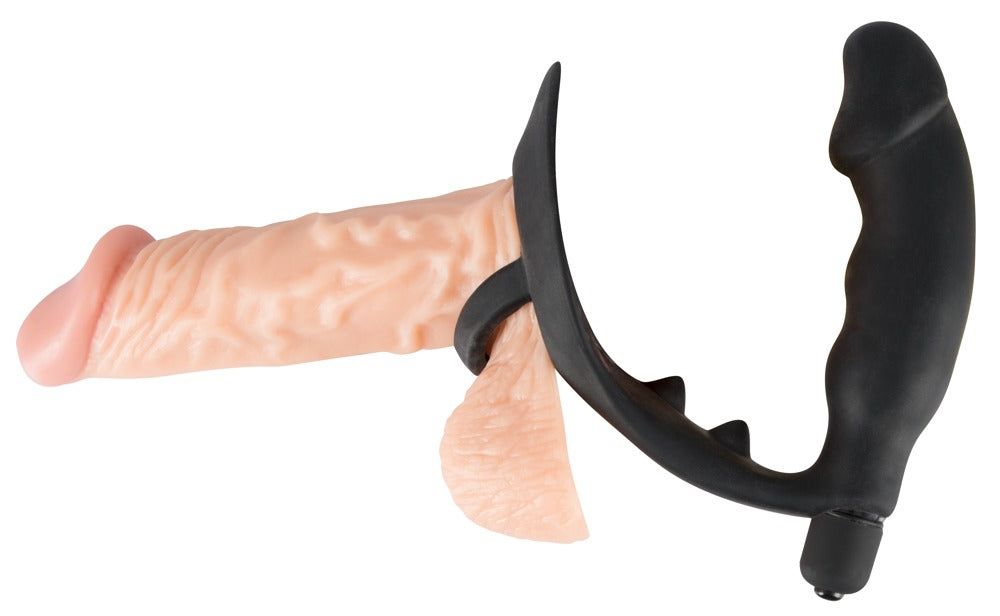 Black Velvets - Vibro-Penisring mit Plug - P-Stimulation