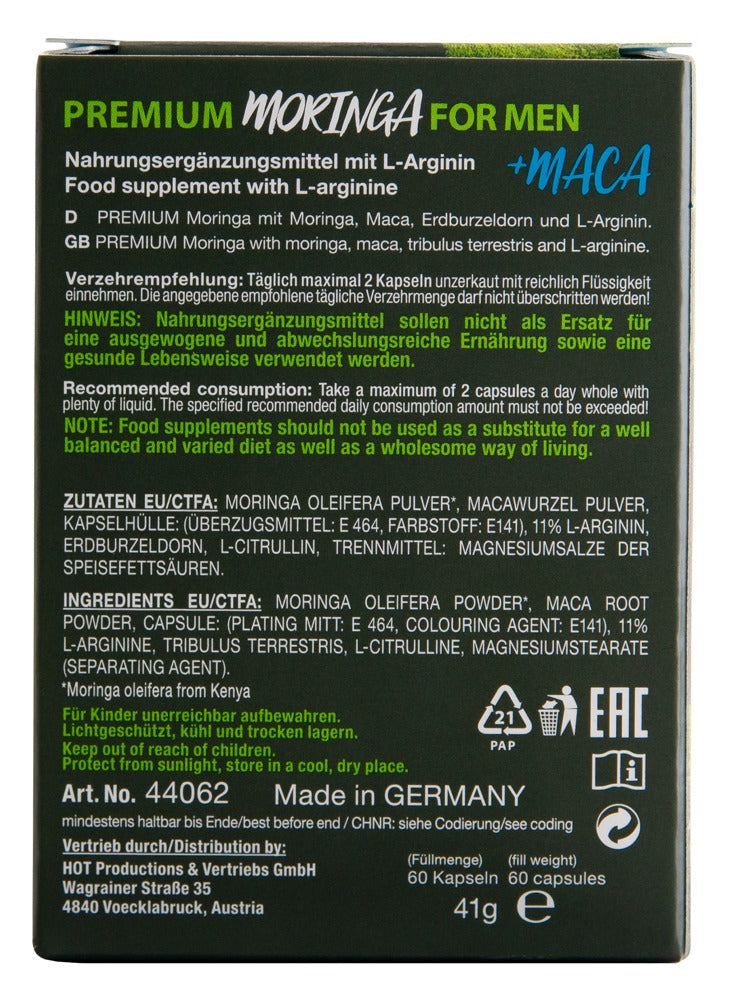 Hot - Pure Moringa & Maca - Nahrungsergänzung für Männer