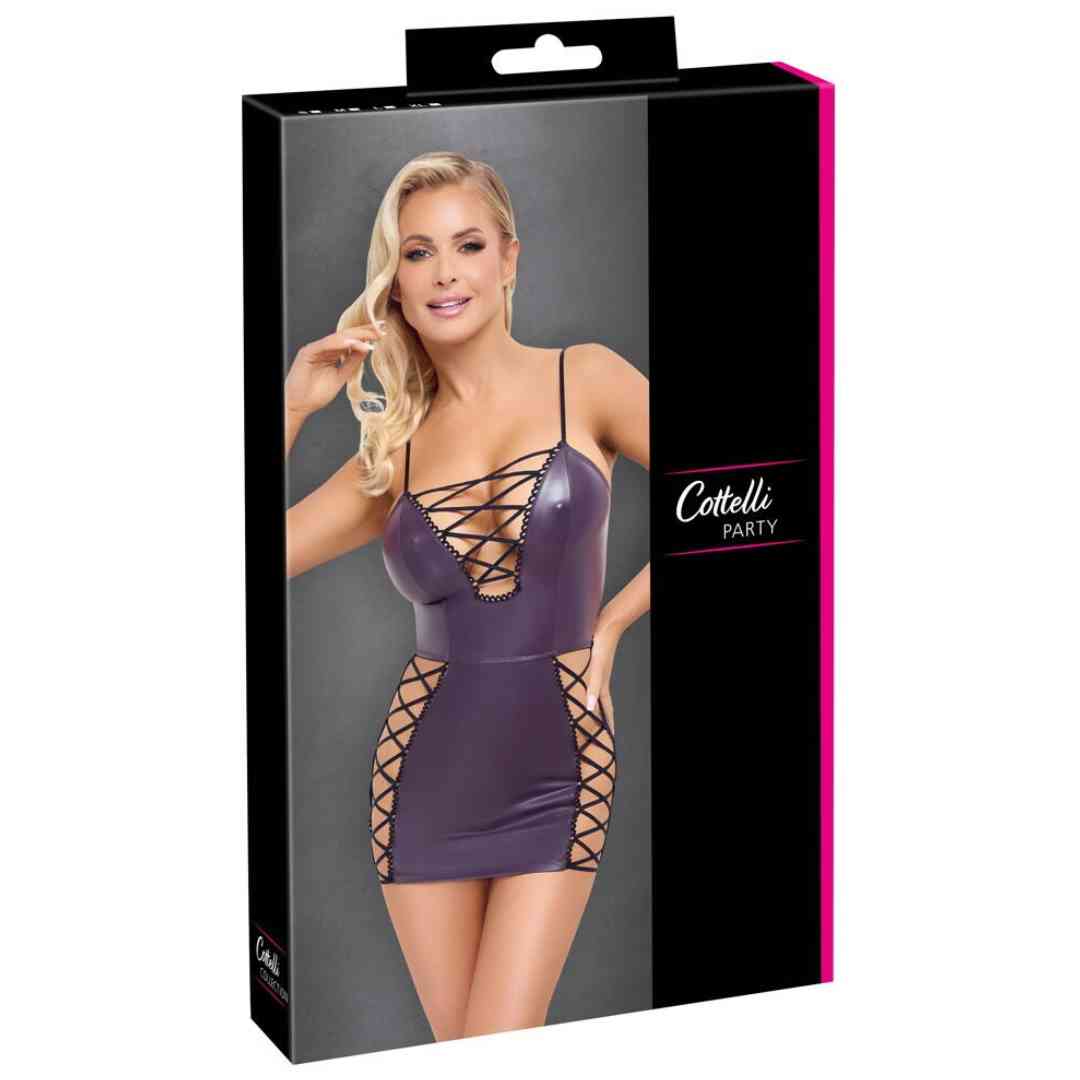 Dunkellila Tailliertes Träger-Minikleid