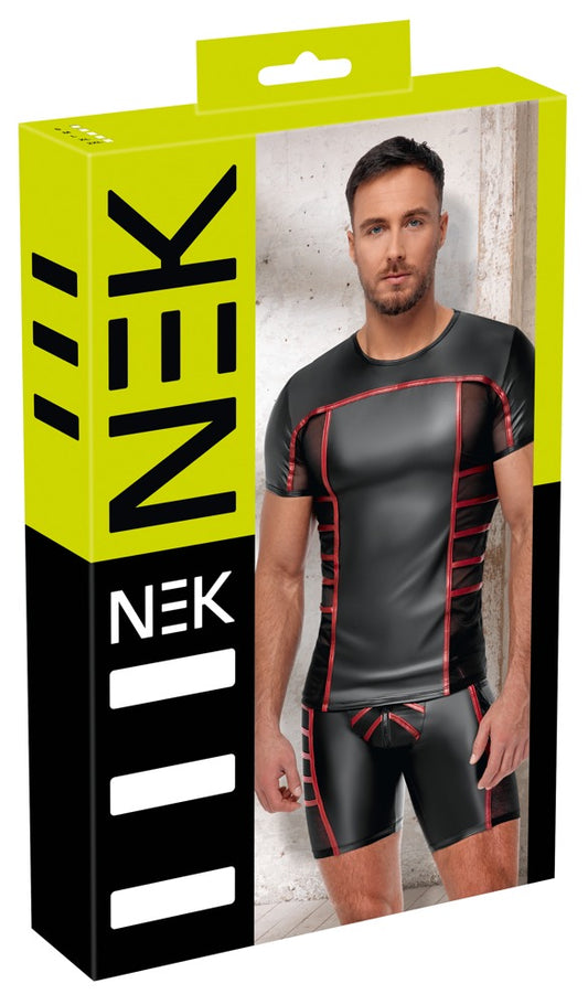 NEK - Enges Shirt im edlen Material-Mix