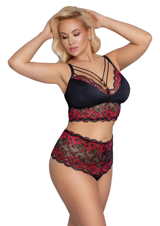 Cottelli - BH und Slip schwarz/rot