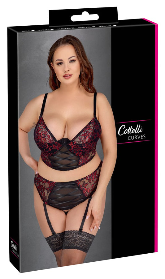 Cottelli - BH Set schwarz/rot