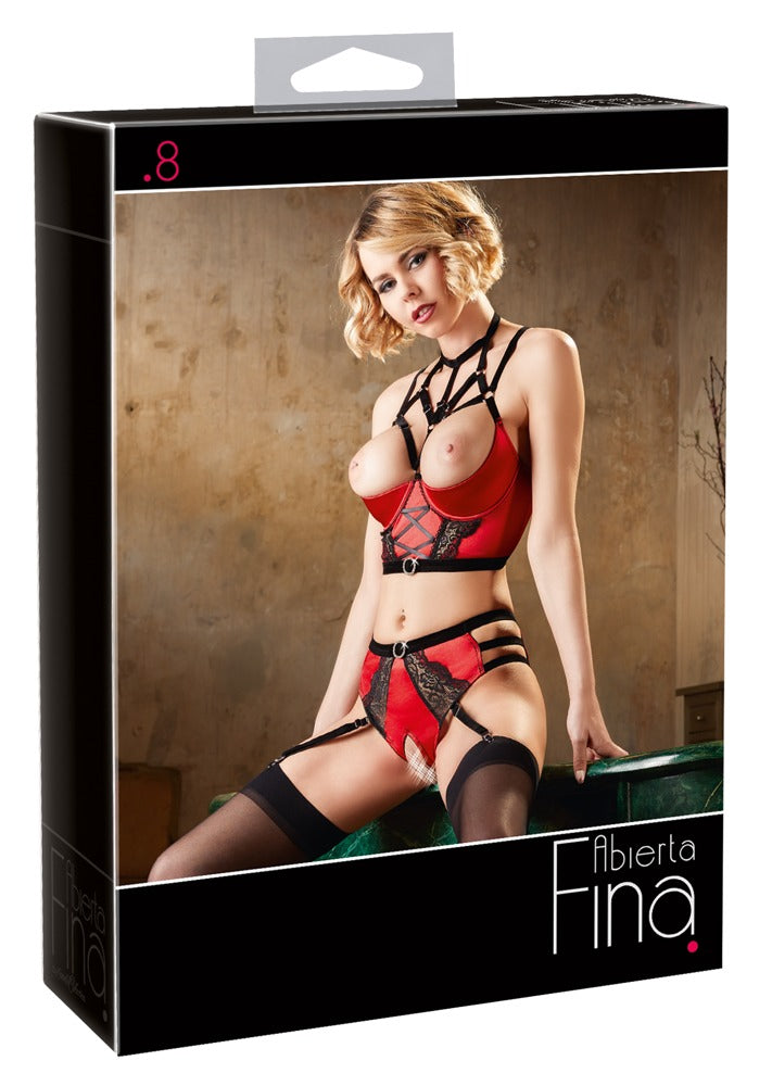 Abierta Fina - Hebe-Bustier mit Straps-Slip
