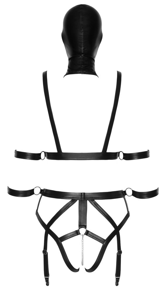 Bad Kitty - Riemen-Set mit Fesseln & Kopfmaske