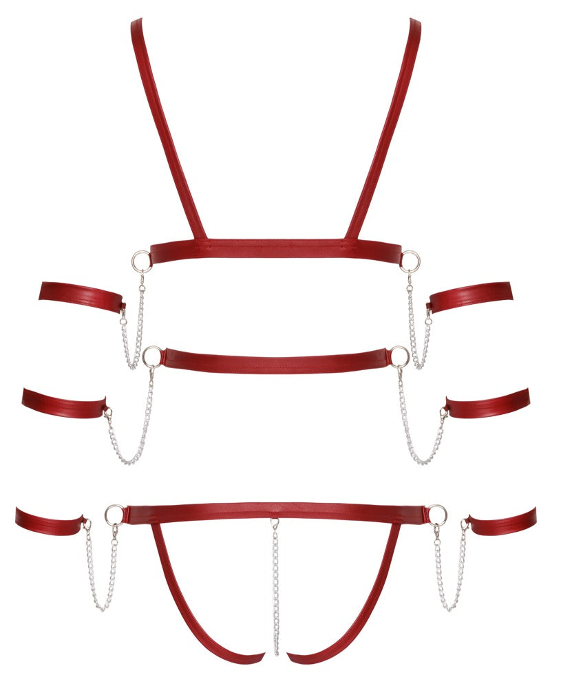 Bad Kitty - Mattlook-Bondage-Body mit Öffnungscups & Fesselriemen