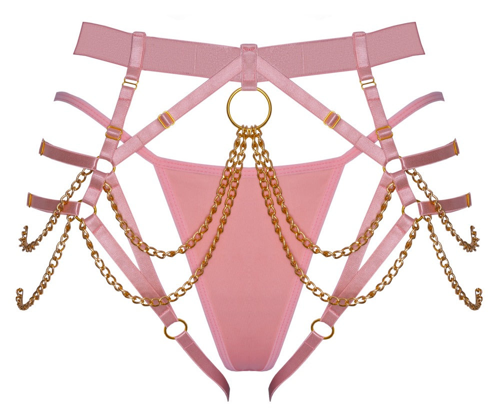 Bad Kitty - Harness-String - schimmernder Riemenstring mit Mini-String