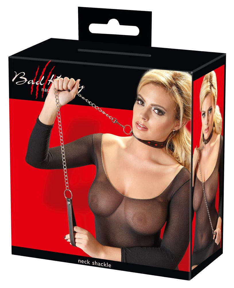 Bad Kitty - Bondage-Halsfessel mit Herzdesign mit Kettenleine