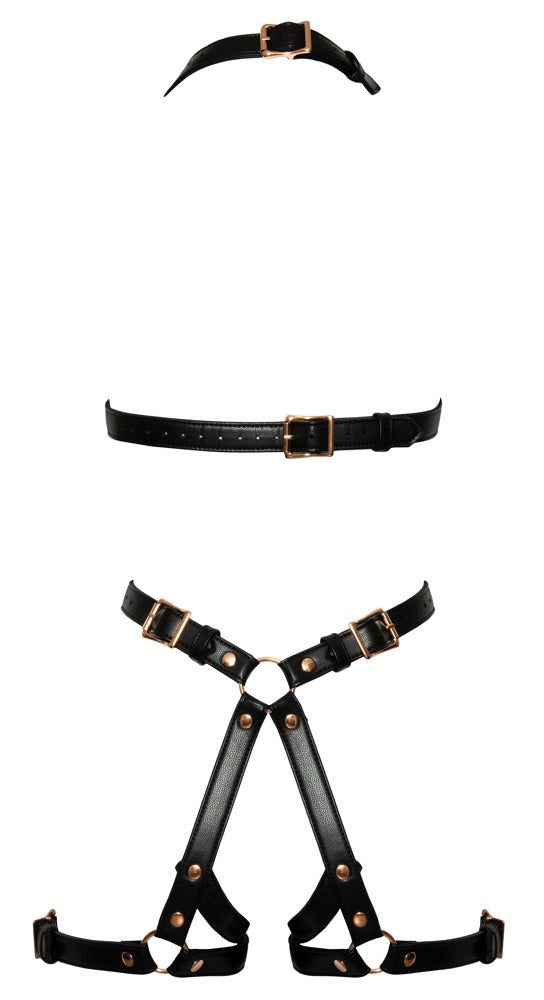 Bad Kitty - Harness-Einteiler - Bondage-Body in eleganter Lederoptik