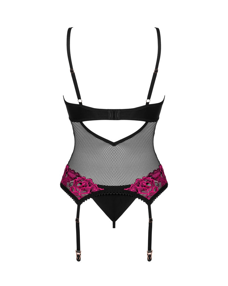 Obsessive - Set Rosenty - Strapshemd und String im Set