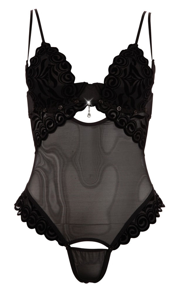 Cottelli - Body mit Samtflockprint