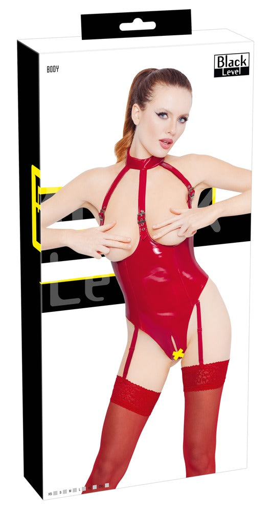 Black Level - Lackbody - busenfreier Body mit Halsriemen