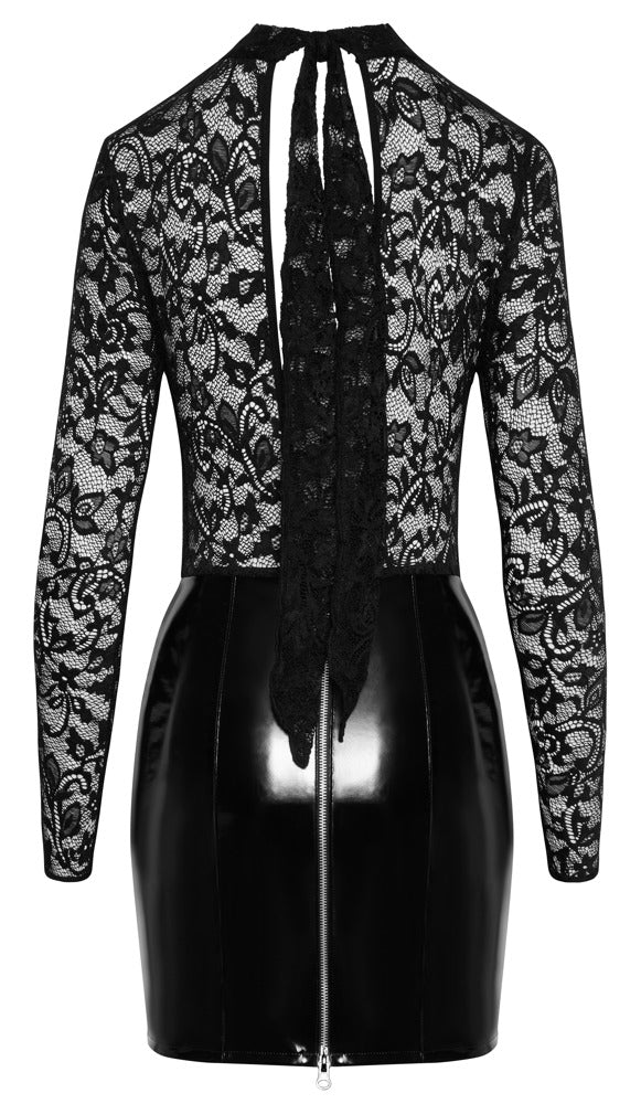 Black Level - Spitze & Lack Minikleid