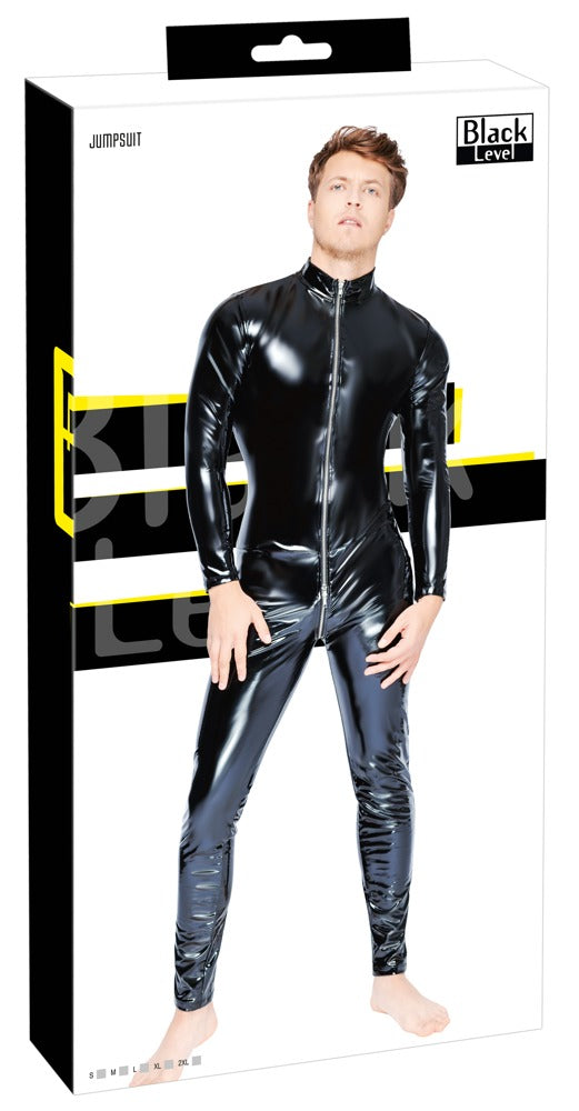 Black Level - Lackoverall - Ganzkörper-Overall mit Reißverschluss