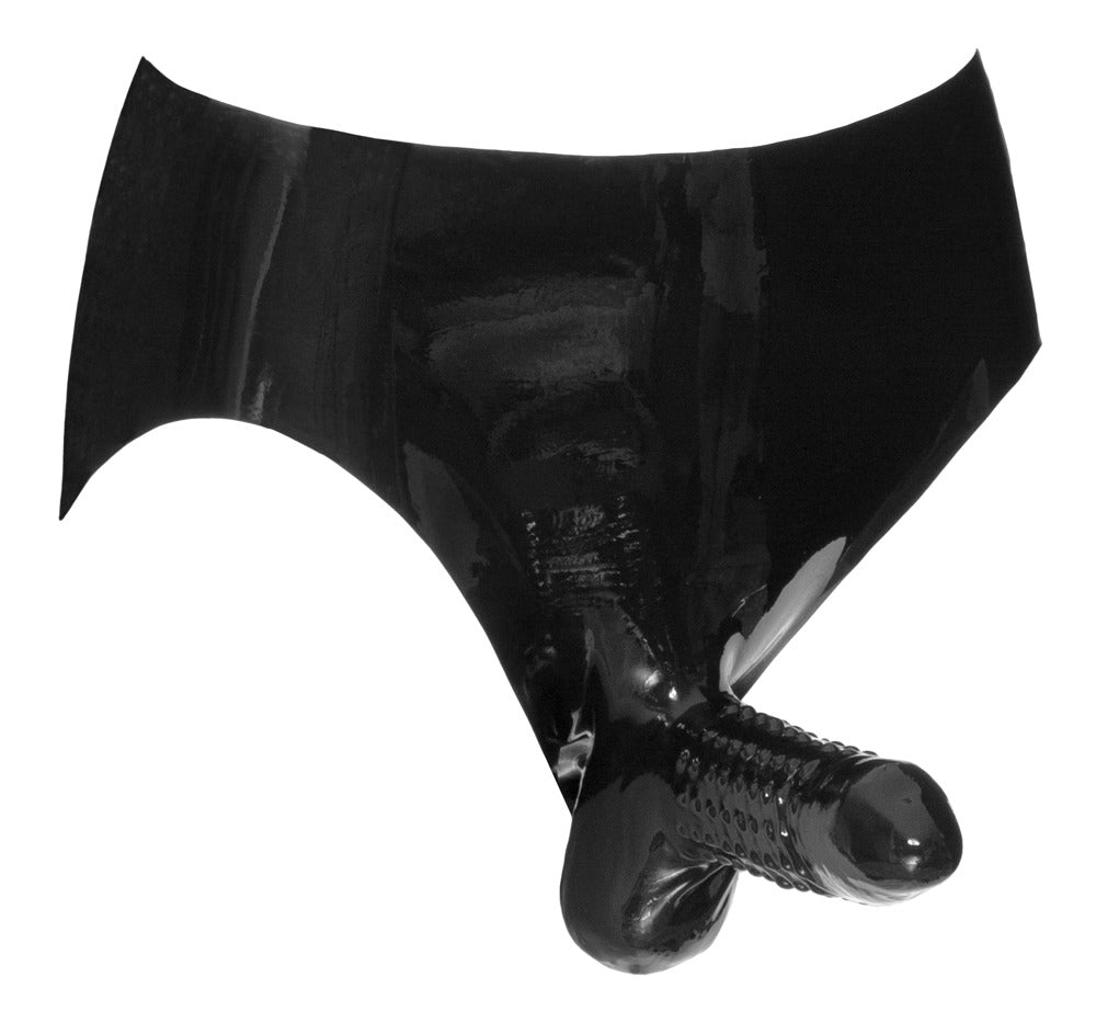 Late X - Latex Herren Slip mit genoppter Penishülle