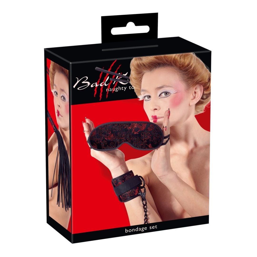 3-teiliges Bondage-Set aus Satin mit Muster OH MY! FANTASY