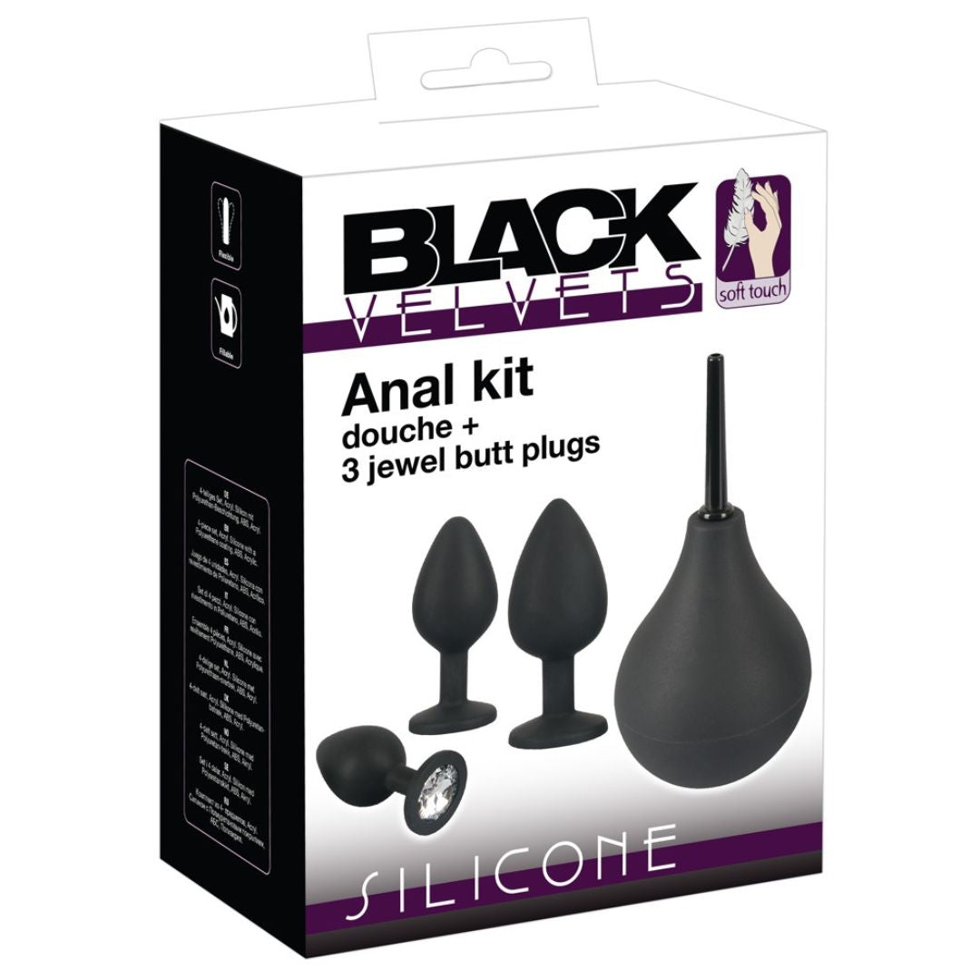 4-teiliges Analtoy-Kit mit Analplugs und Analdusche OH MY! FANTASY