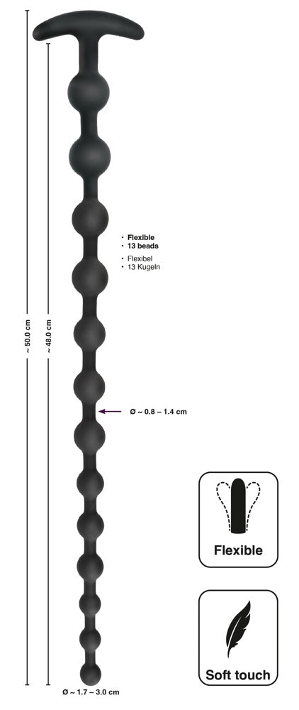 Black Velvets - Analbeads-Kette - extra lang für tiefen Genuss