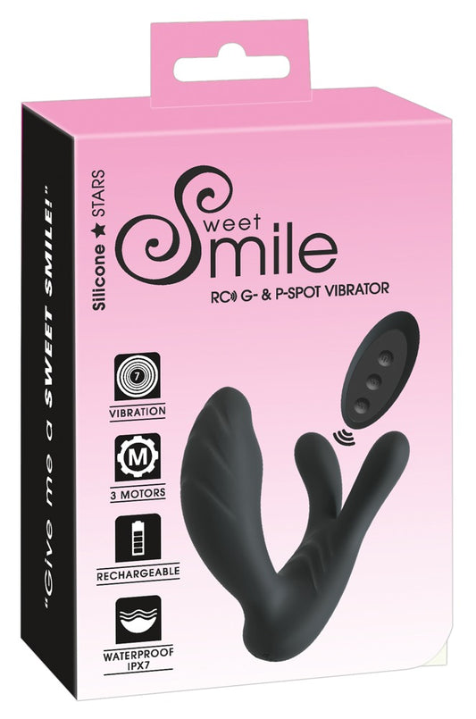 Sweet Smile - G-/P-Punktvibrator mit Klitoris-/Hodenstimulator