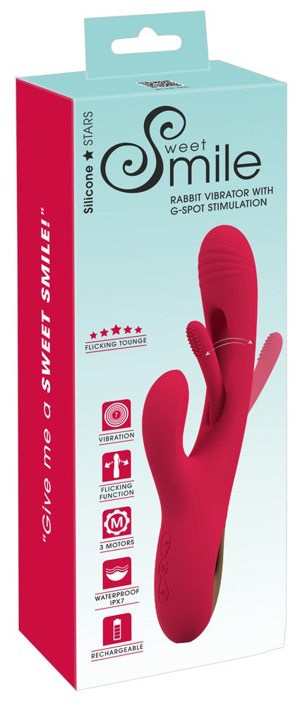 Sweet Smile - Rabbitvibrator mit Flicking-Tounge-Funktion