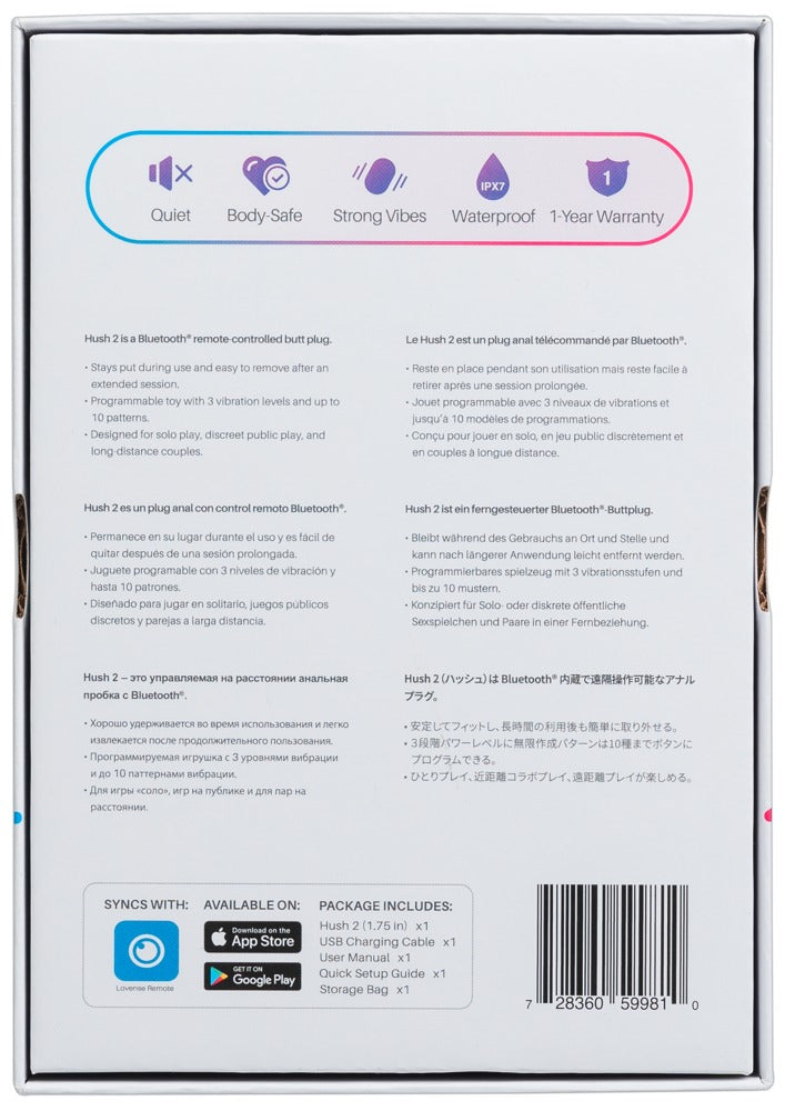 Lovense - Hush 2 - Vibro-Analplug