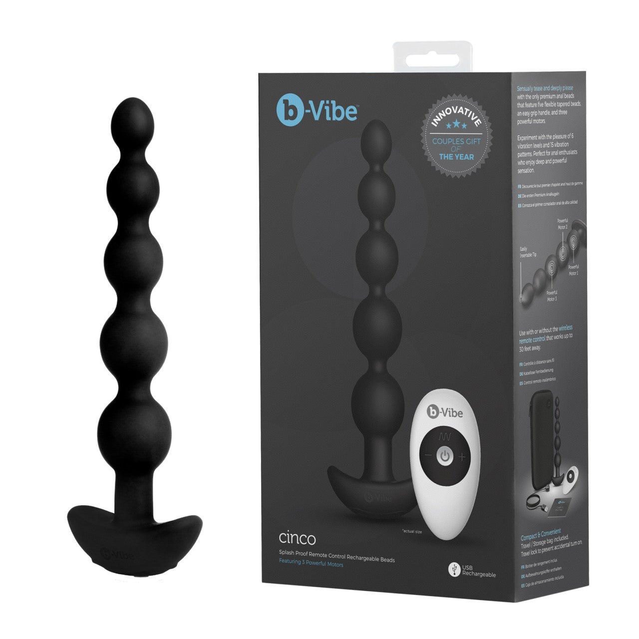 B-vibe - Analkugel-Plug - vibrierende Kugeln