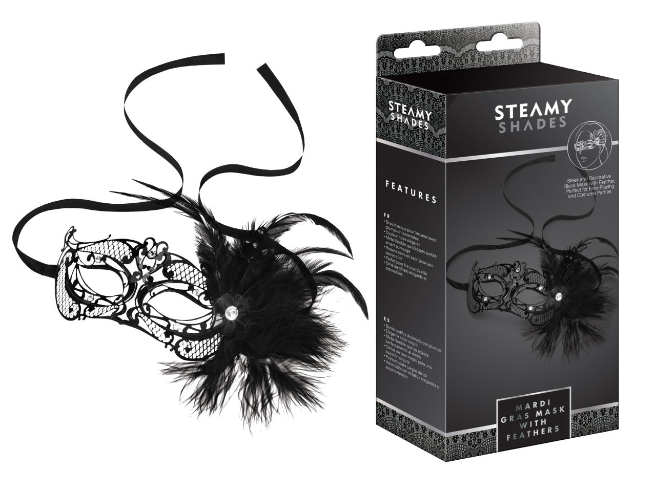 STEAMY SHADES - Augenmaske mit dekorativen Federn