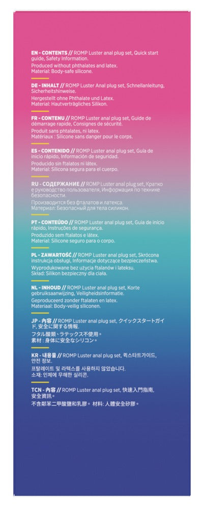 Analplug Set "Luster" im Metallic-Look