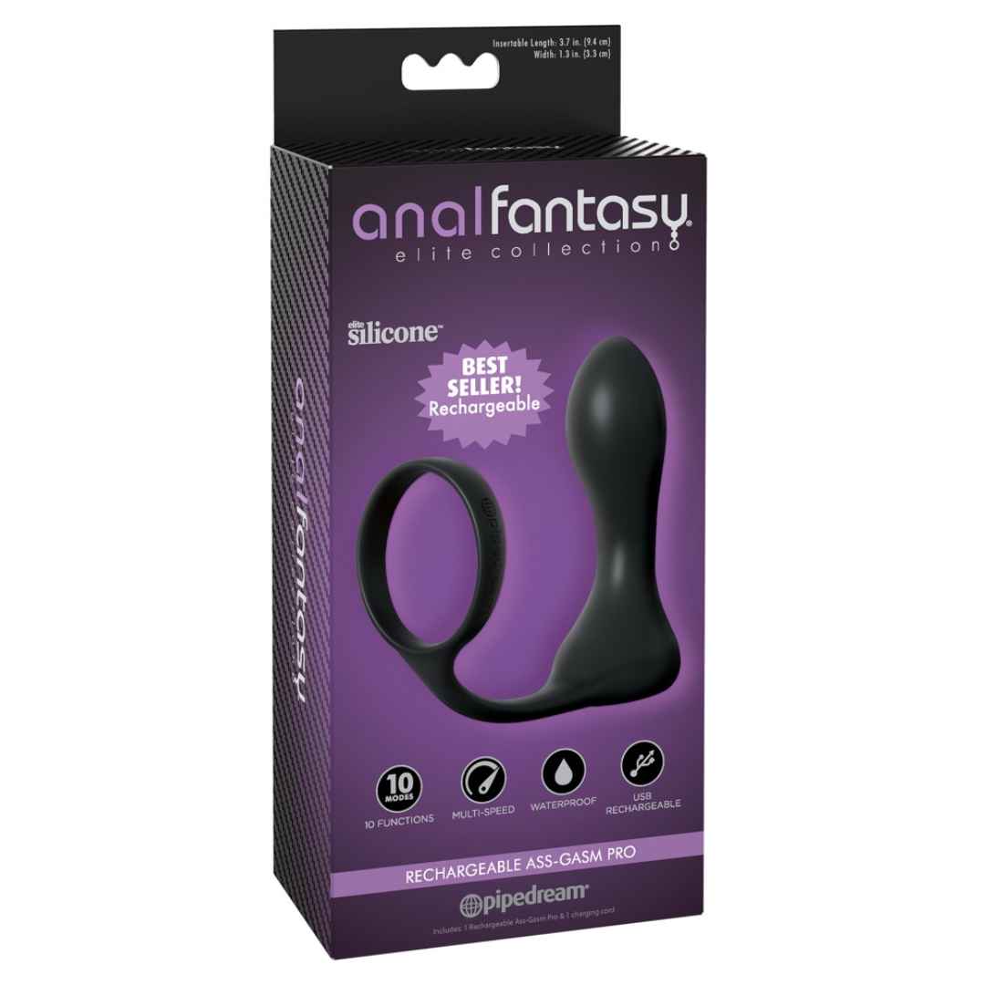 Analplug mit Cockring: Rechargeable Ass-Gasm Pro