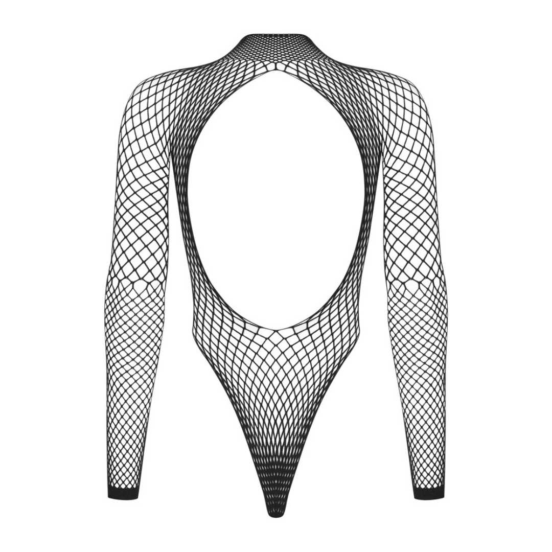 String-Body aus Netzstoff mit langen Ärmeln