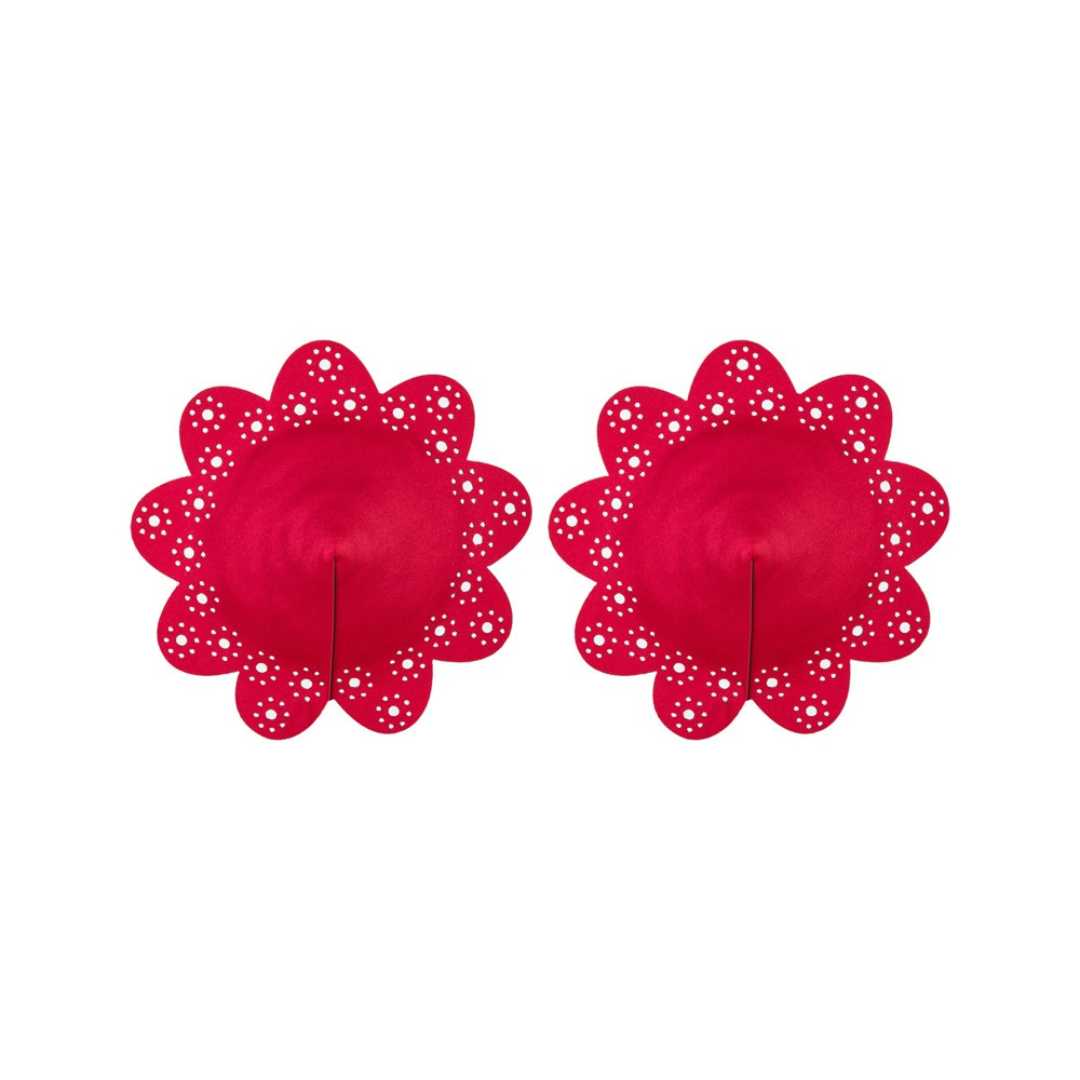 Florale Brustwarzenhüllen in Rot