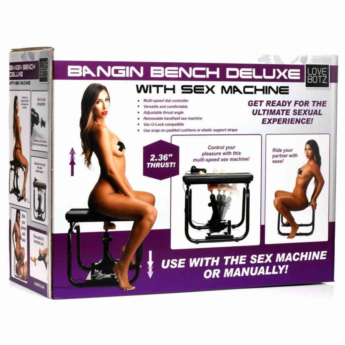 Verpackung Multispeed-Sexmaschine "Deluxe Bangin" mit Bank