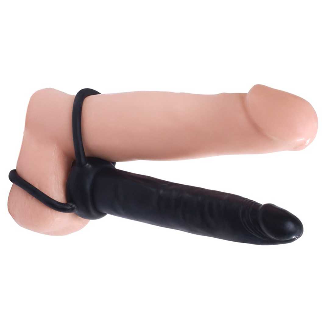  Strap-On „Double Trouble“, mit Penis- und Hodenring