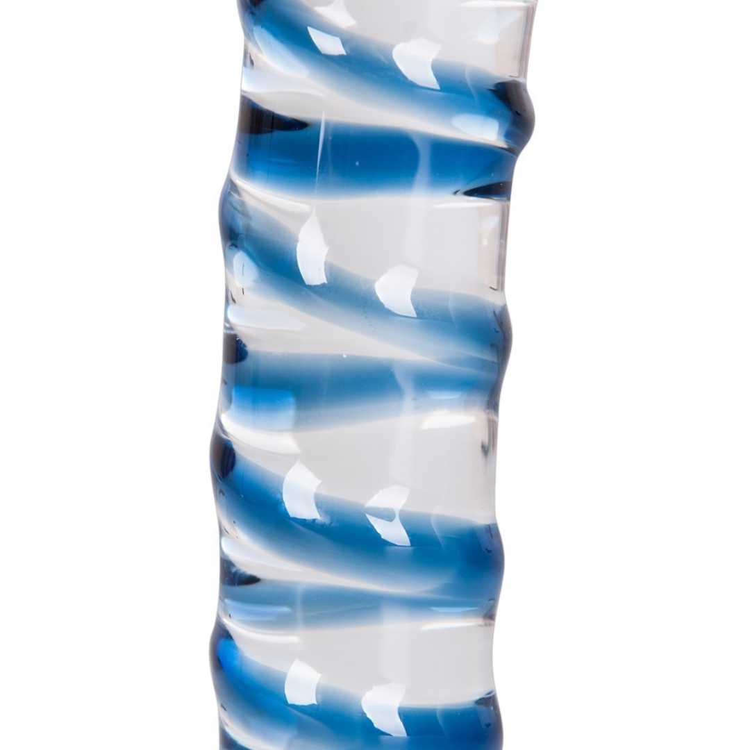 Glasdildo „Arts Clair Bleu“ mit Stimulationsspirale