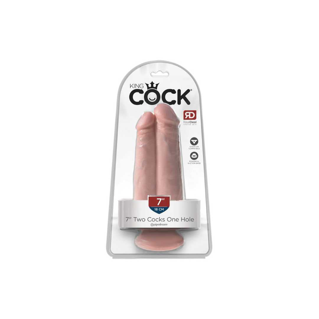 Dildo „7" Two Cocks One Hole“ mit Saugfuß
