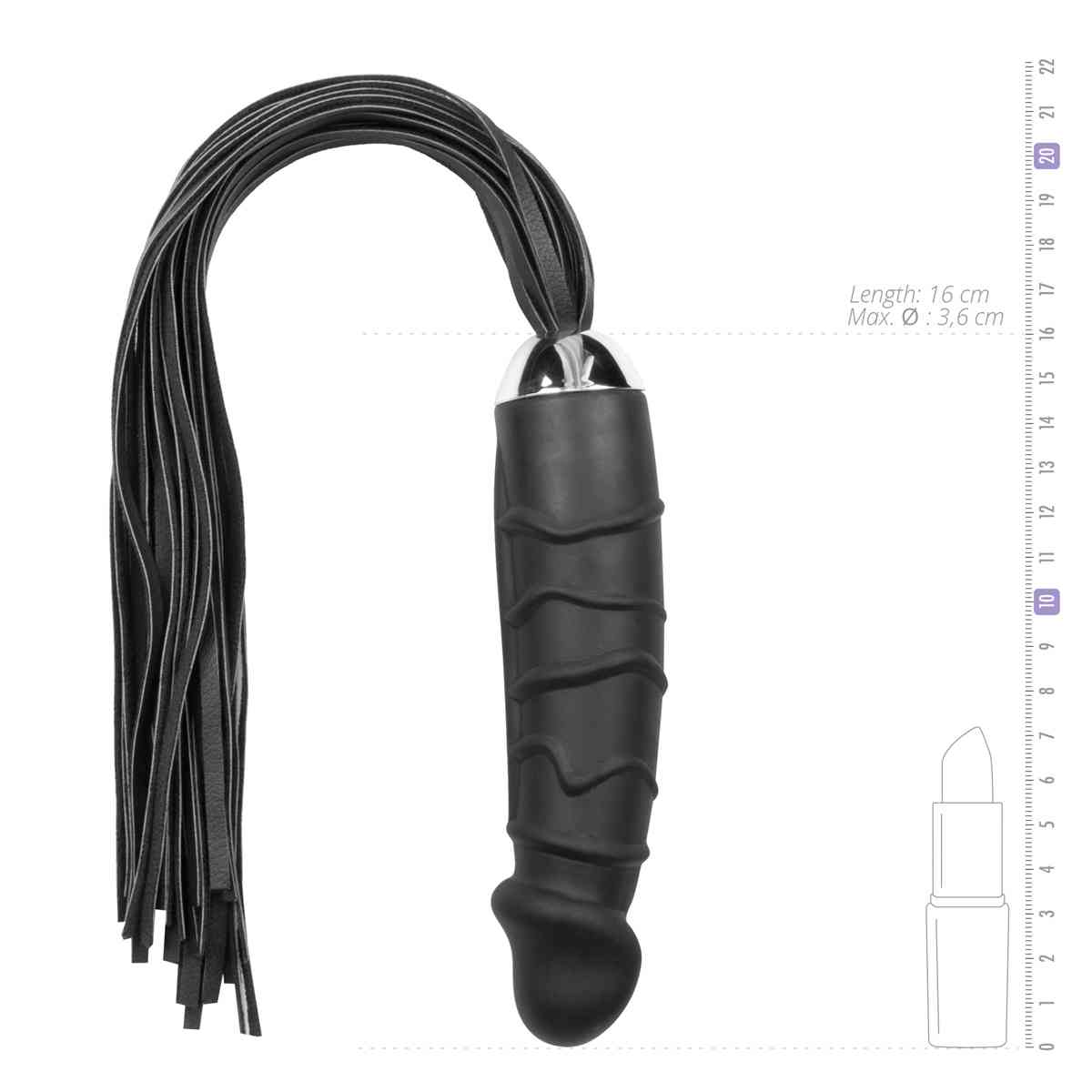 Flogger Dildo schwarz