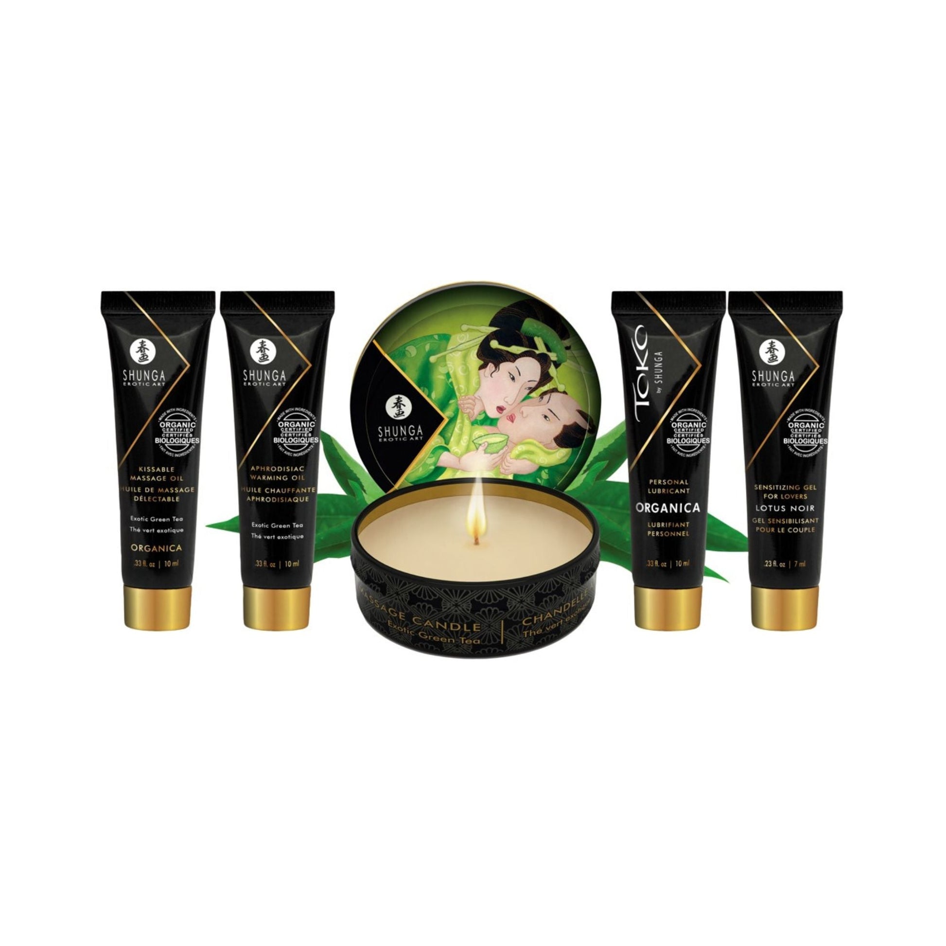 "Geisha's Secret Kit Organica" Massage-Set mit Kerze, Gleitgel und Ölen OH MY! FANTASY