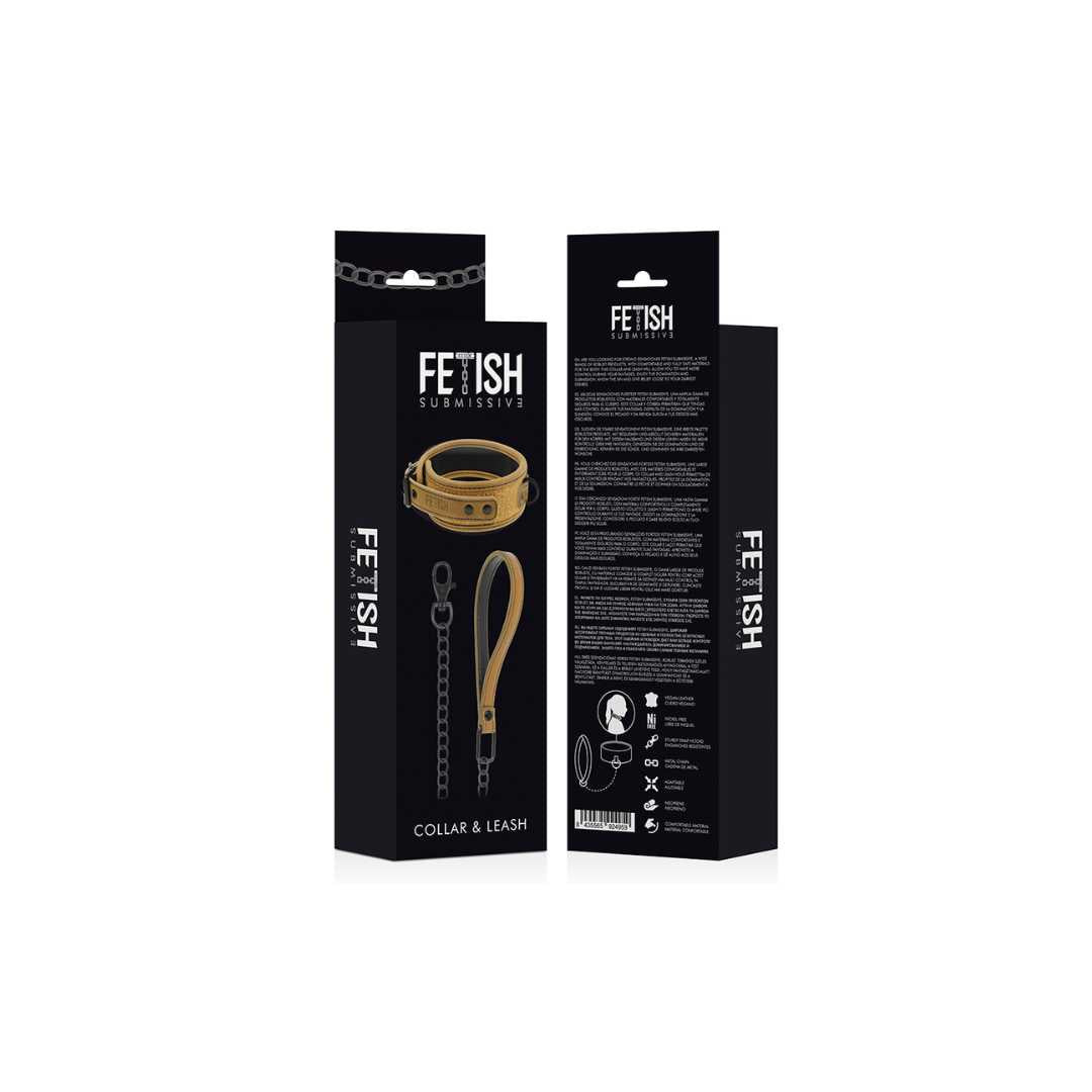 Halsband mit Kragen und Metallkette