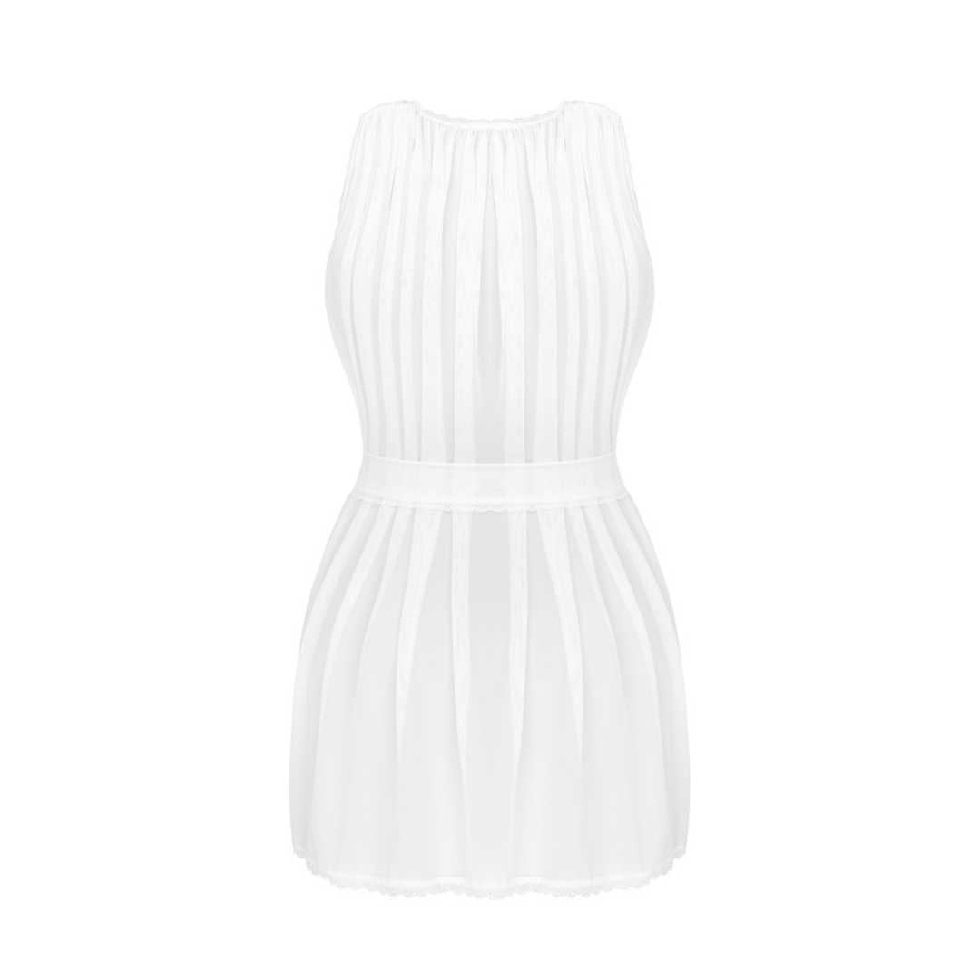 Netzartiges Peignoir mit floraler Spitze