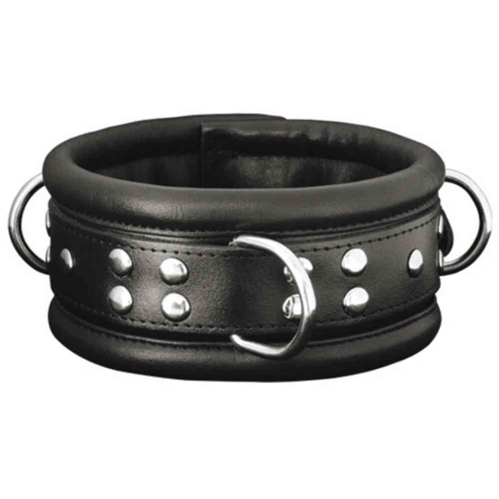 Leder-Halsfessel breit schwarz
