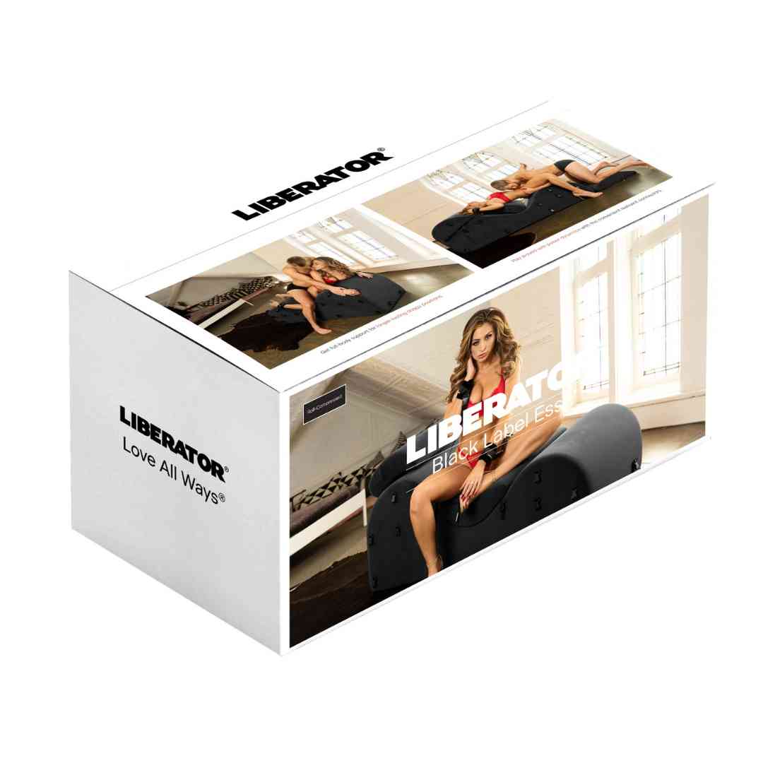 Liebesmöbel „Black Label Esse“ mit Handfesseln und Augenmaske