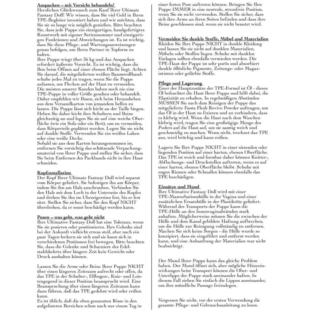 Liebespuppe „Ultimate Fantasy Doll Carmen“