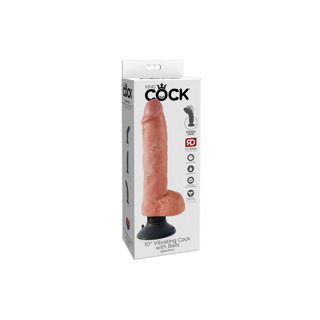 Vibrator „10" Vibrating Cock with Balls“ - OH MY! FANTASY