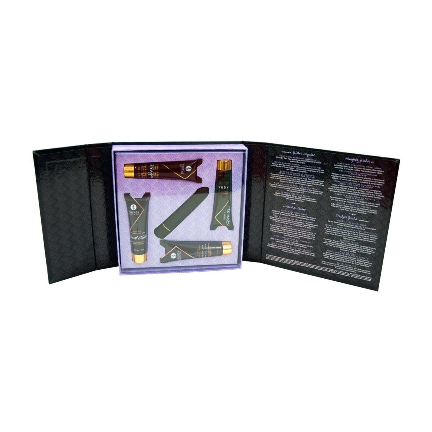 "Naughty Geisha" Luxus-Set mit Vibrator, Gleitgel, Stimulationscreme OH MY! FANTASY